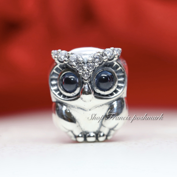 Pandora Sparkling Owl Charm 798397NBCB - Picture 1 of 5